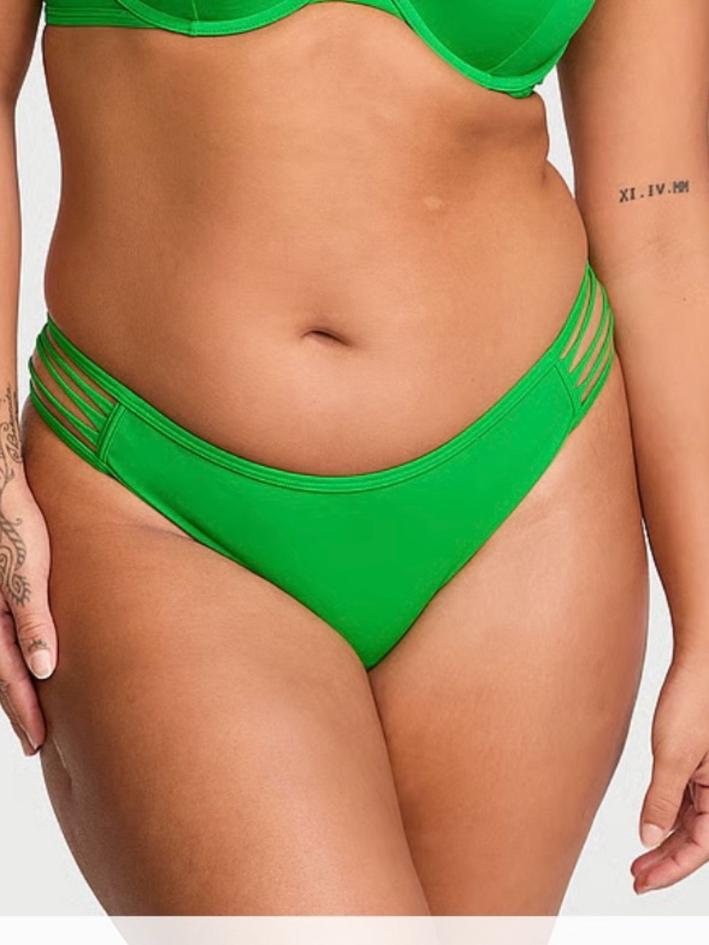 Victoria's Secret Bright Green Strappy Bikini Bottom
